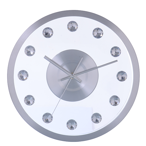 Reloj D/Pared Aluminio Plateado 30x4cm