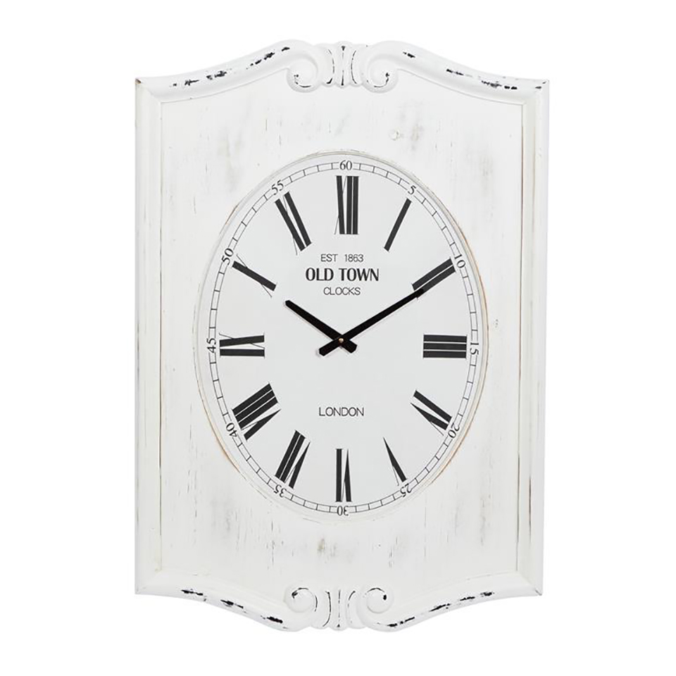 Reloj Decorativo Madera Blanco 22x31
