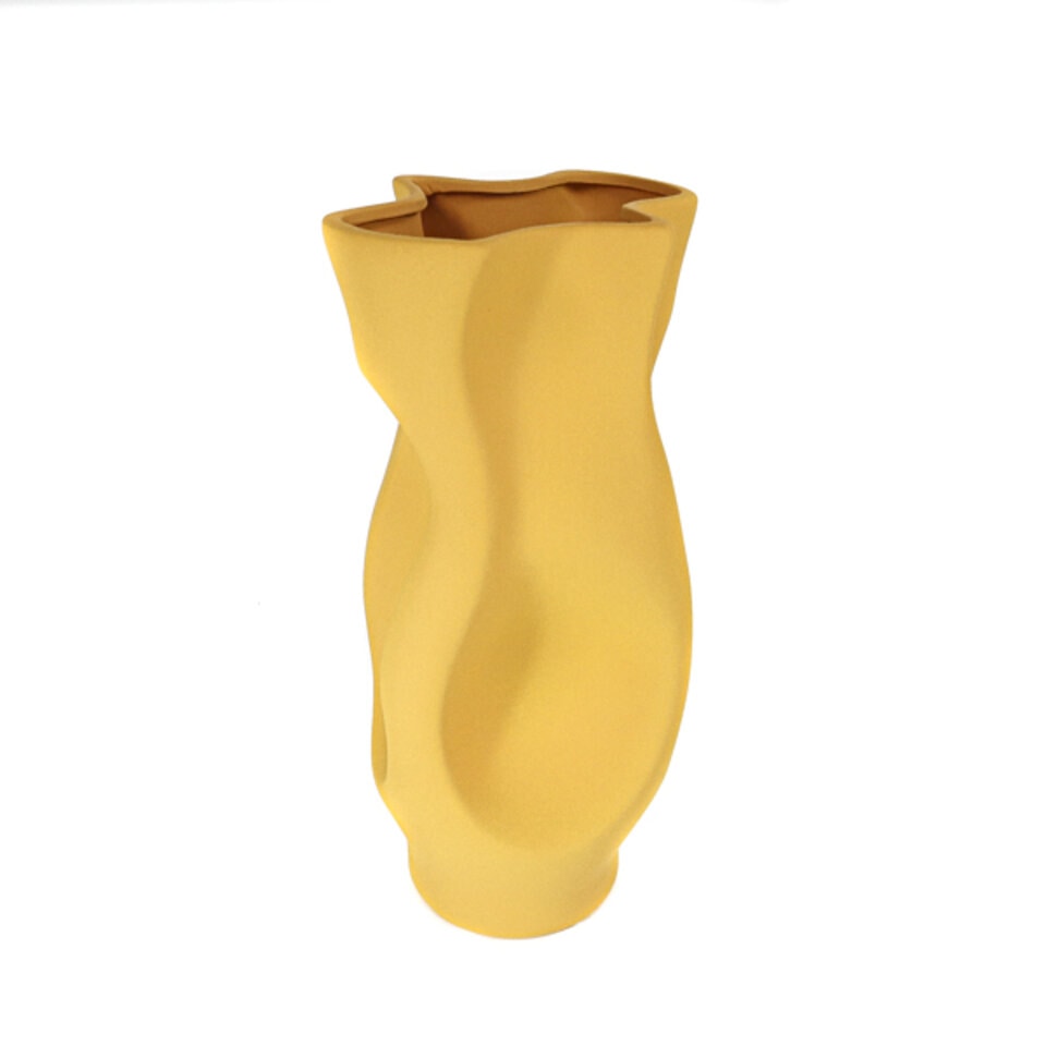 Florero Decorativo Ceramica Amarillo 41c