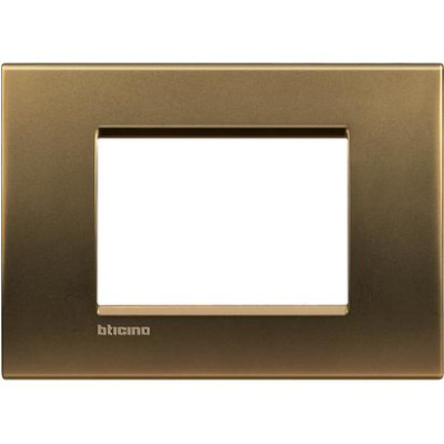 Placa Rect Bronce 3mod  Livinglight