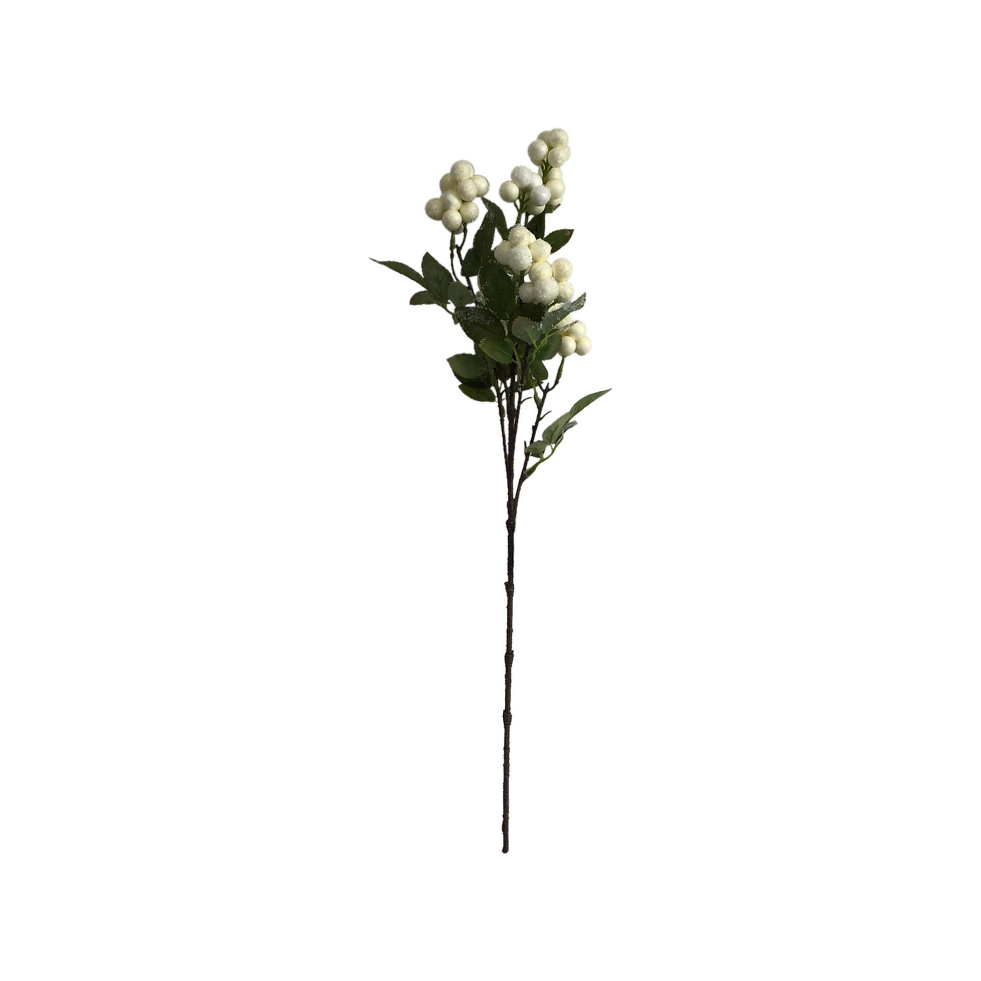 Ramo Decorativo Cherries Blanco 66cm