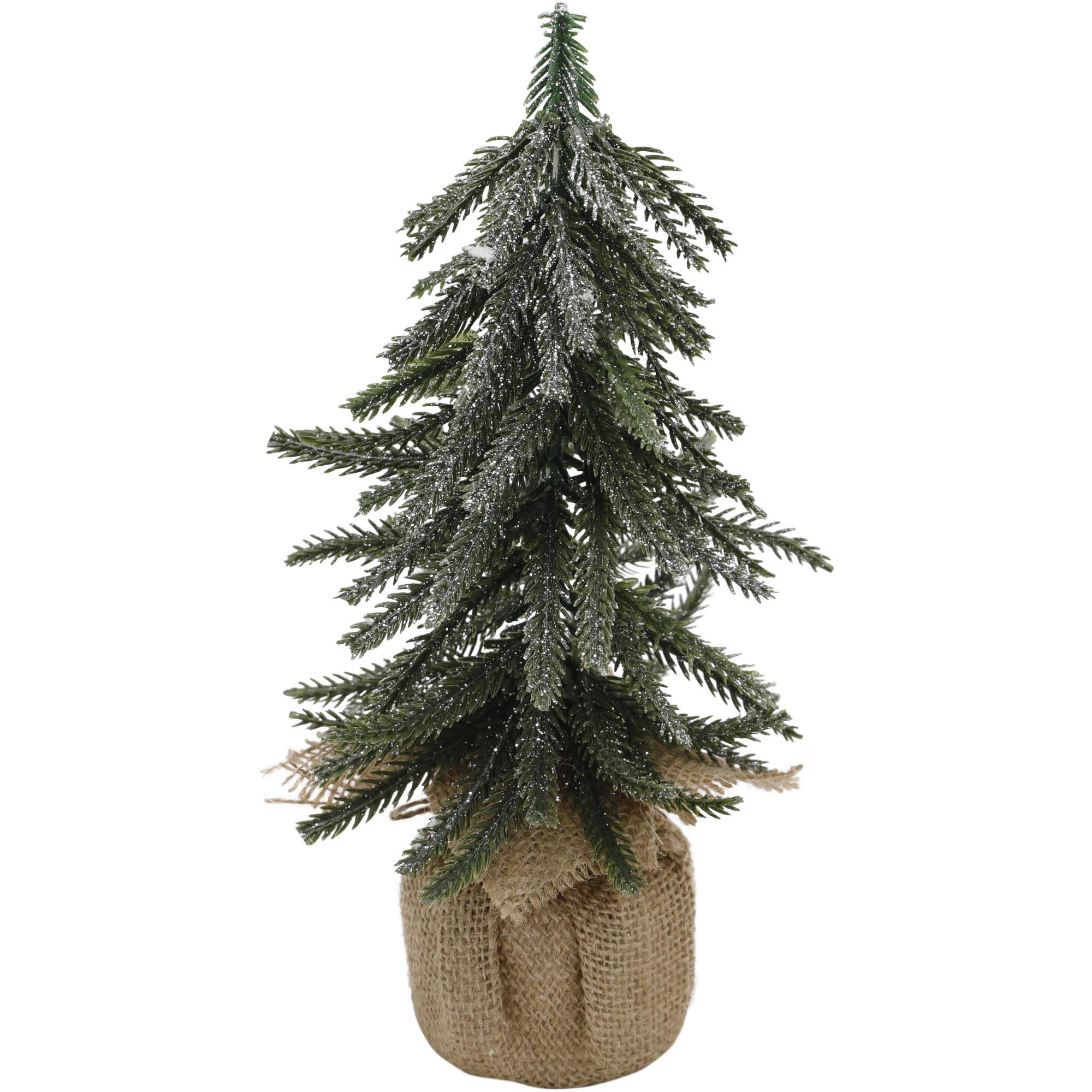 Pino Decorativo Nevado B/Jute 26cm