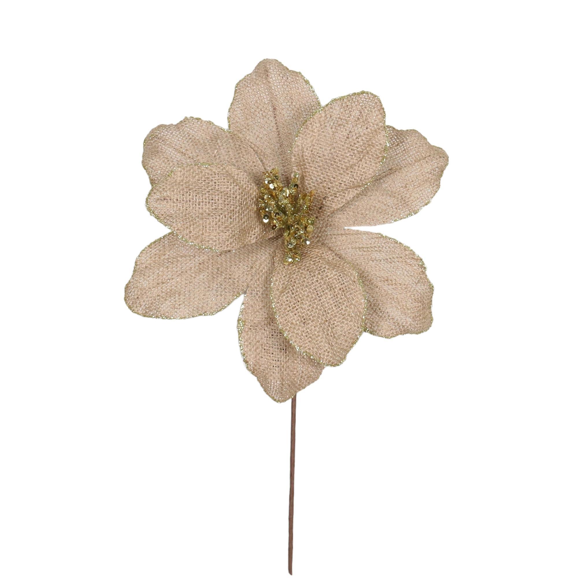 Flor Decorativa D/Tela Natural 25x25x35c