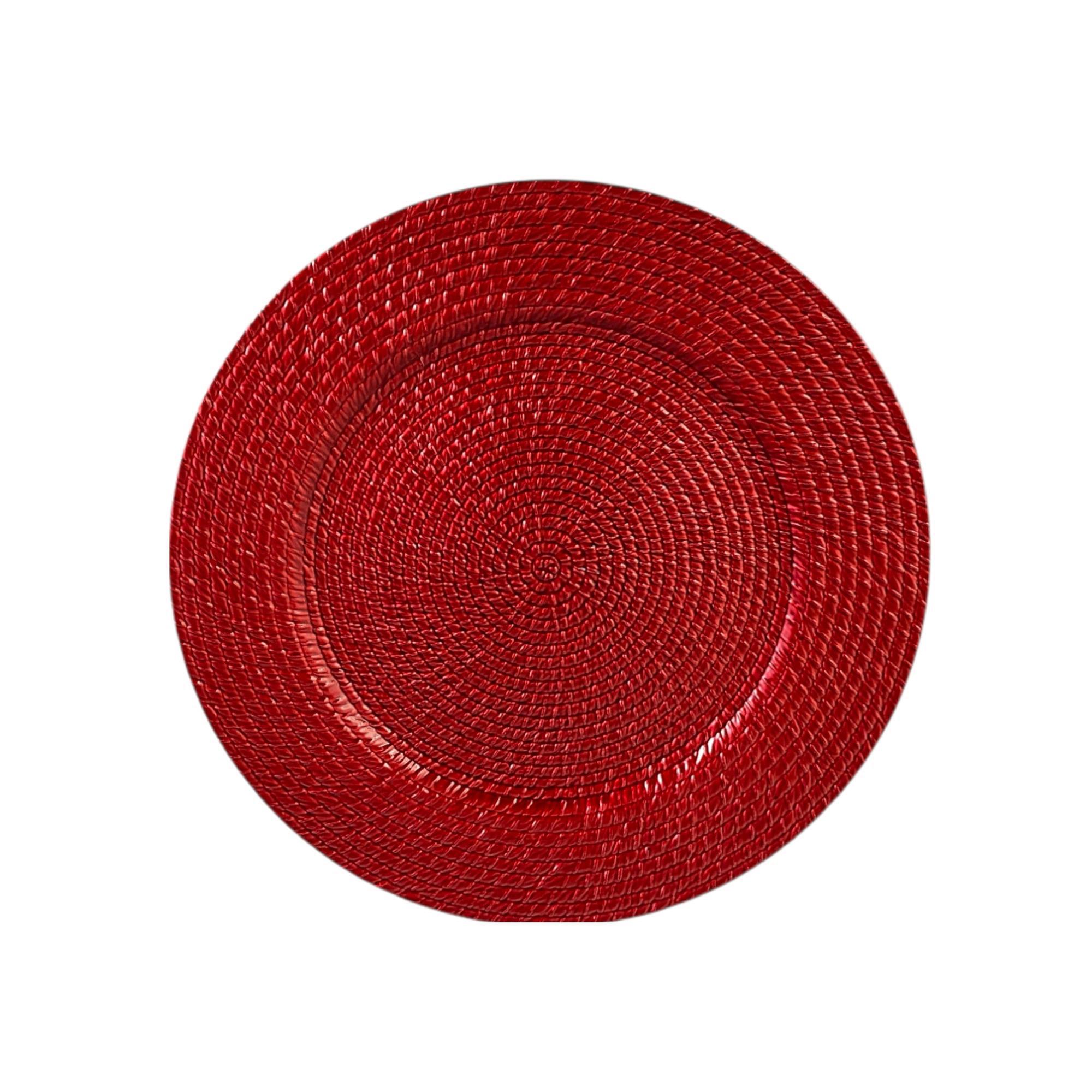 Plato Base Redondo Rojo 33x33cm