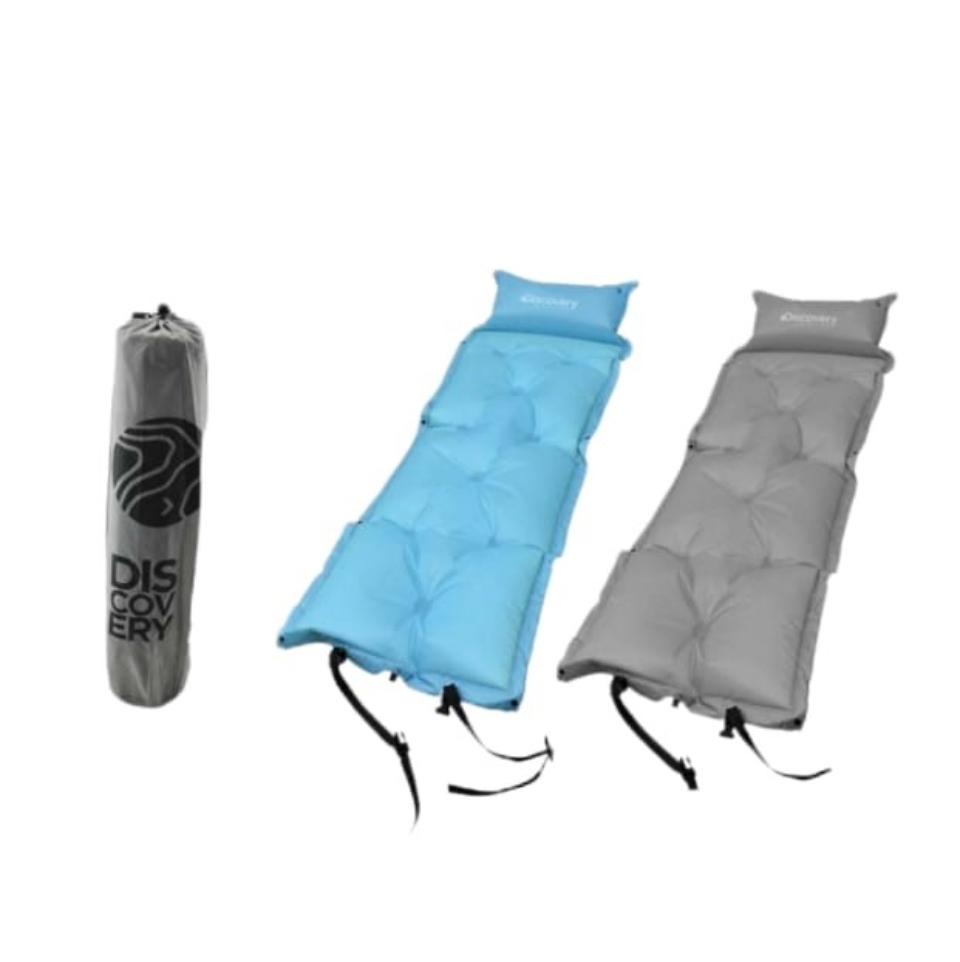 Colchoneta inflable para camping Intex elaborada en plástico y polivinilo.