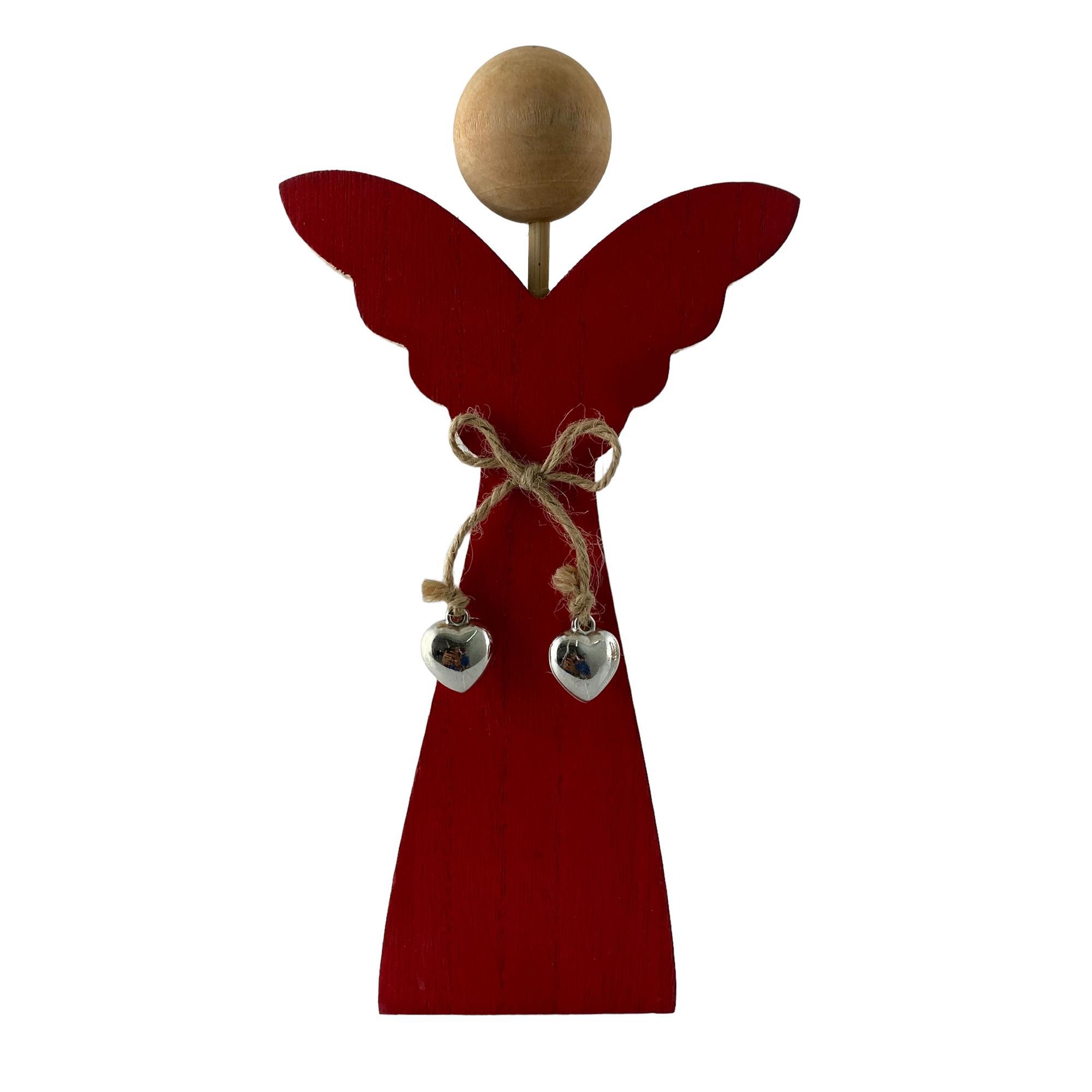 Figura Angel Mdf Rojo 11.8x12.5x1.9 Cm