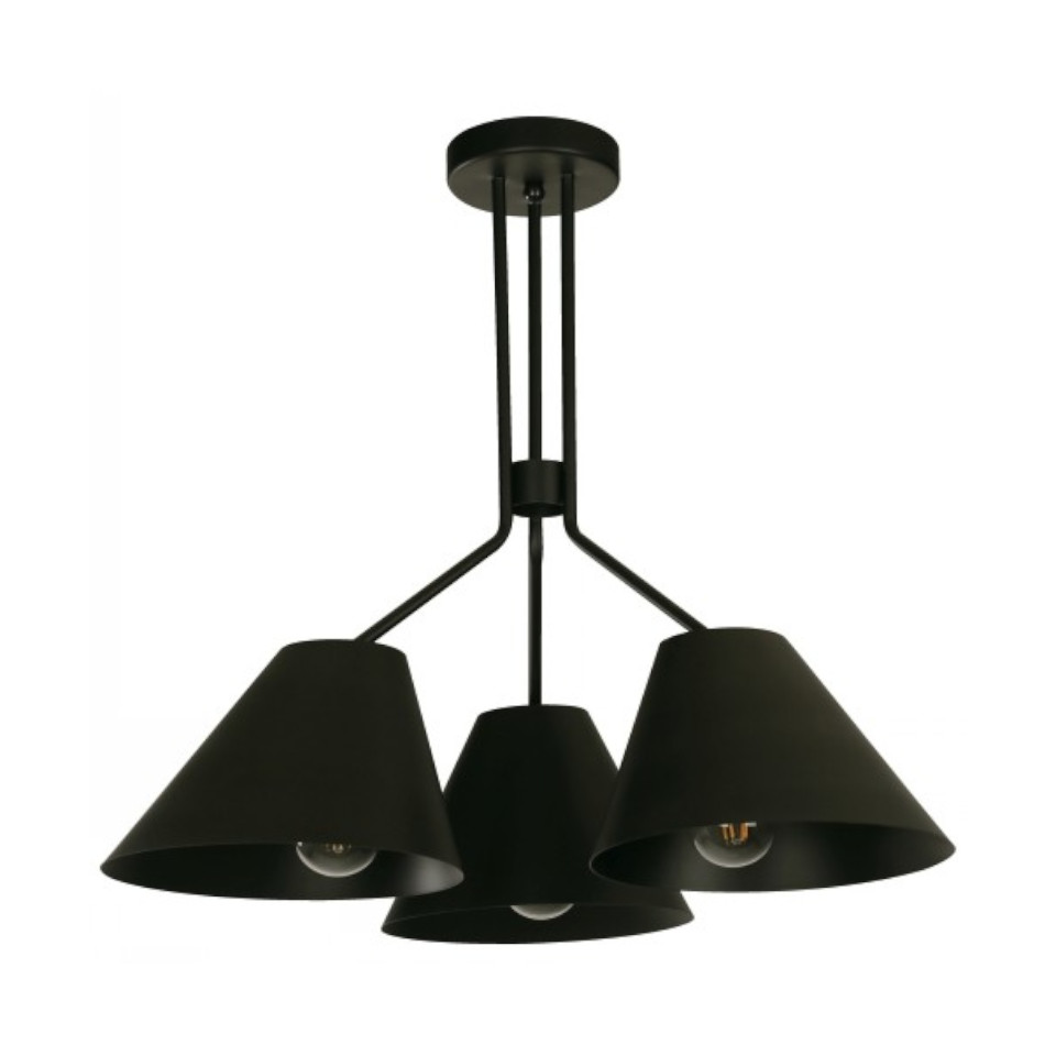 Lampara Colgante 3l/E27/60w Negro