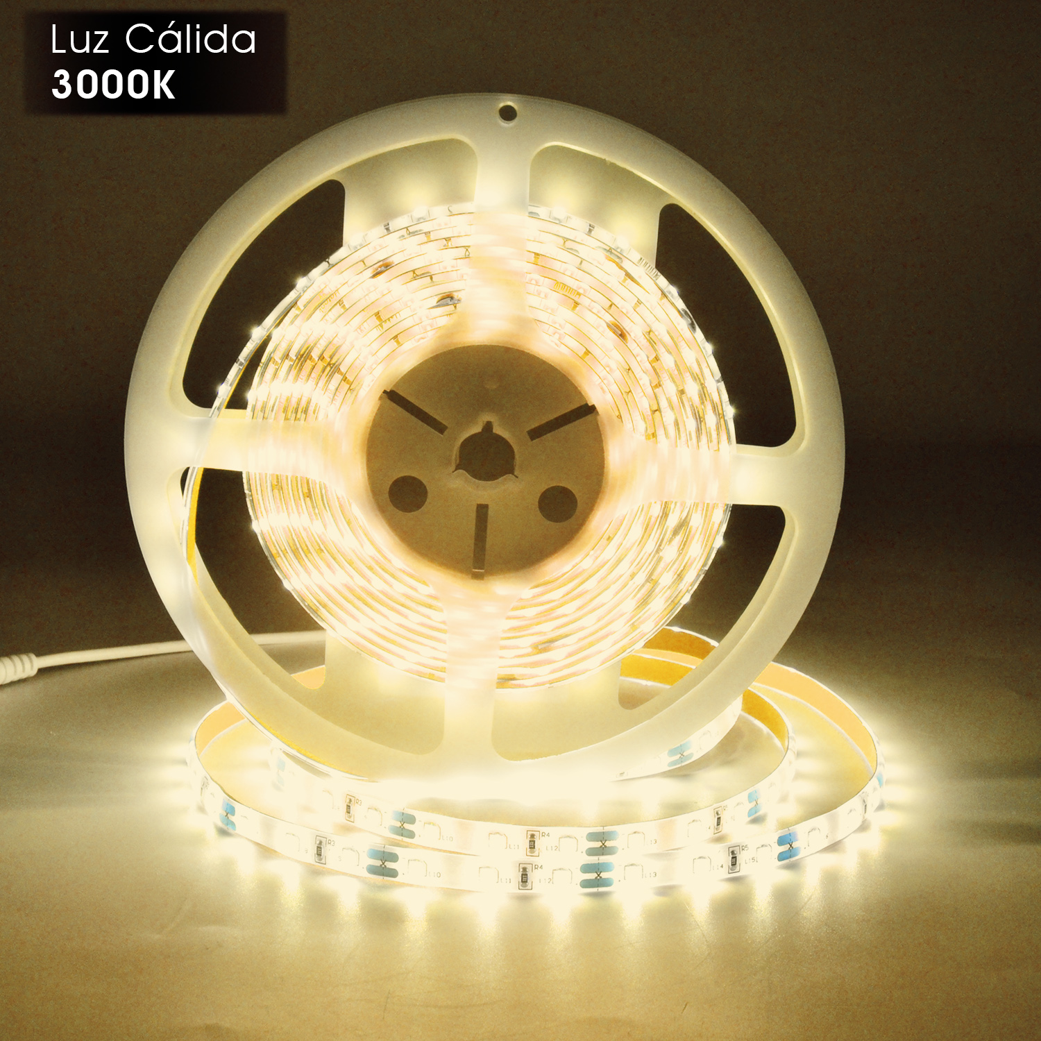 Cinta LED COB, 14W, 110V, 3500K, Amarilla – Elecsa