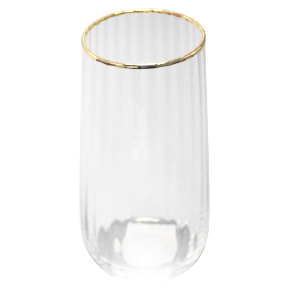 Vaso D/Vidrio Transparente/Dorado 17 On