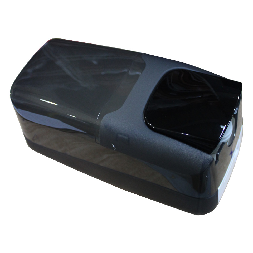 Dispensador de jabon cristal tapa negra 8x9 cm