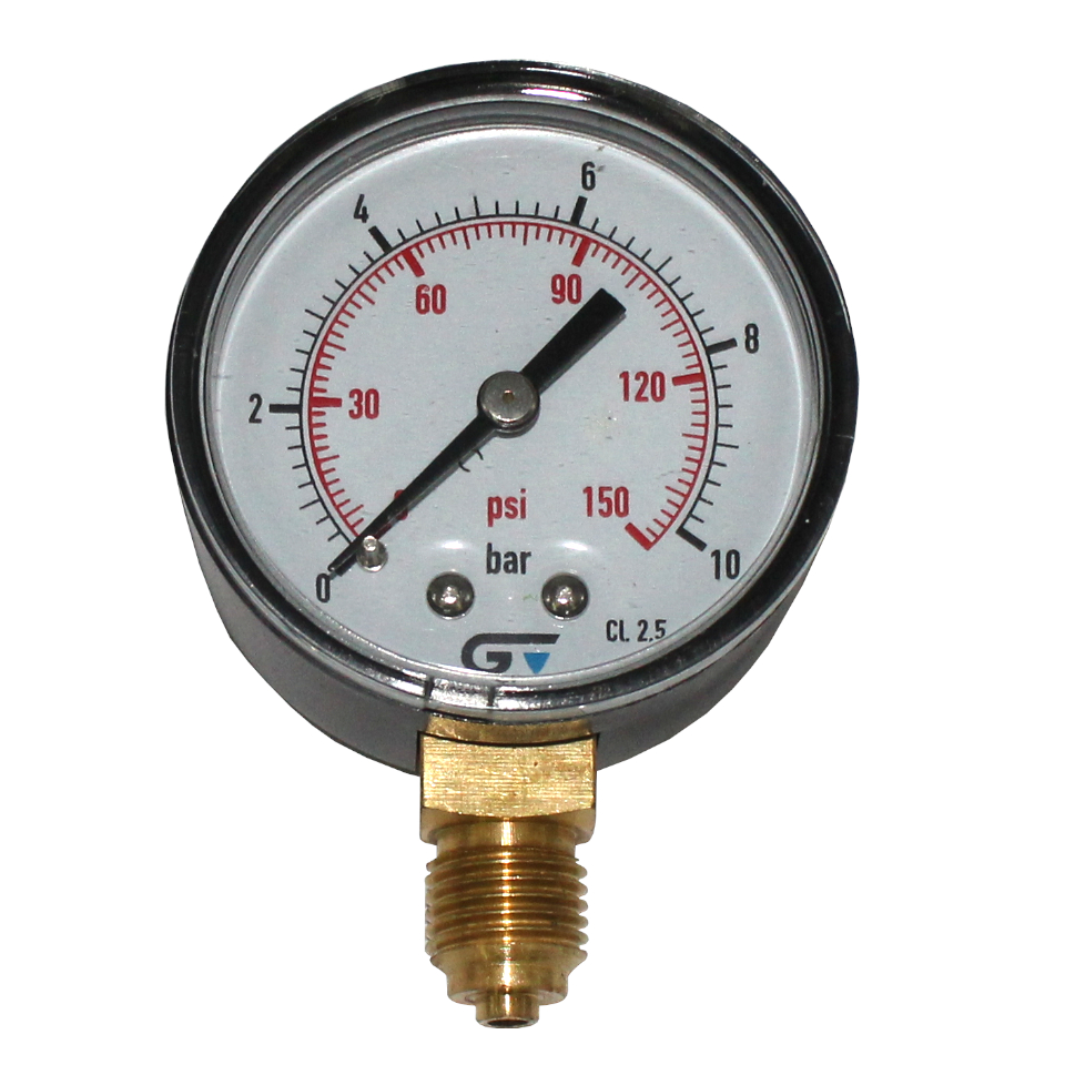 1.5 Manómetro medidor de presión de agua 0-150 PSI conexión posterior 1/8  NPT HE - Agua Planet