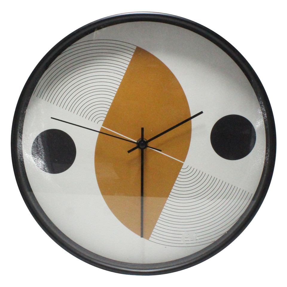 Reloj D/Pared Negro/Naranja 30x30cm