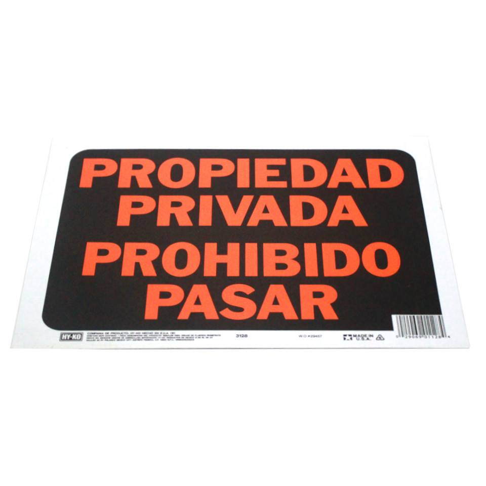 Cartel Prohibido Pasar Propiedad Privada