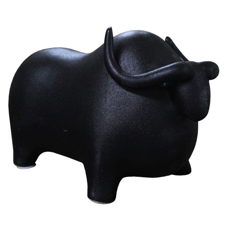 Figura Decorativa Toro Ceramica 12x7x8