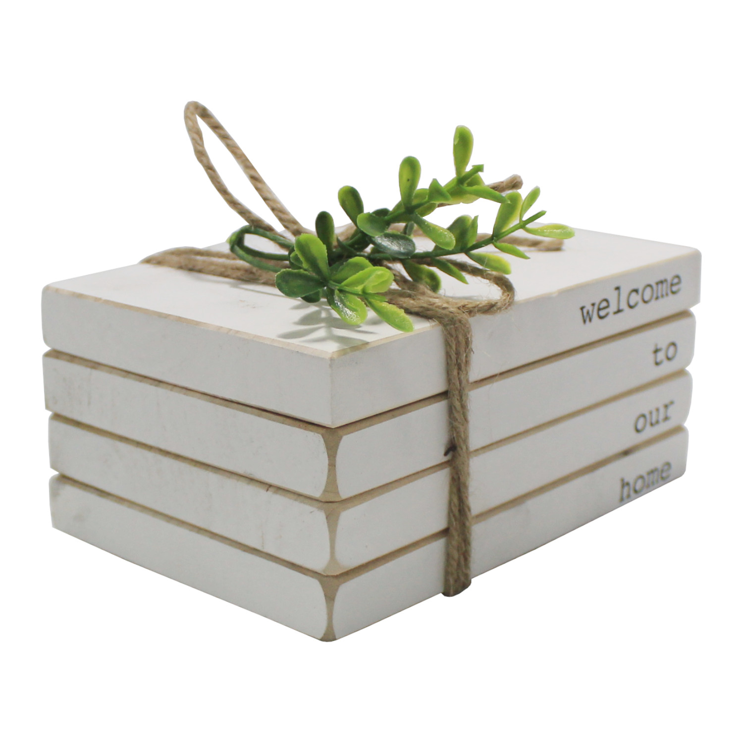 Adorno Decorativo Libros Blanco 15x10x8c