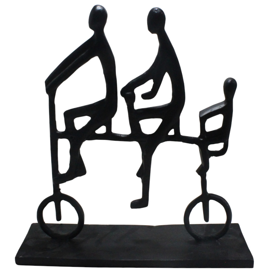 Figura Decorativa Familia Bici 30x10x30c