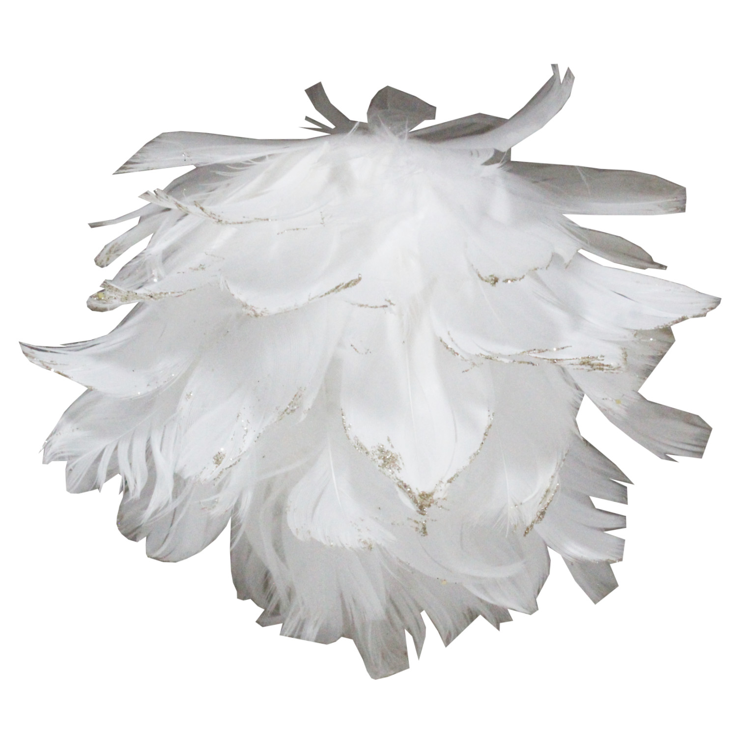 Esfera Decorativa D/Pluma Blanca 14x14cm