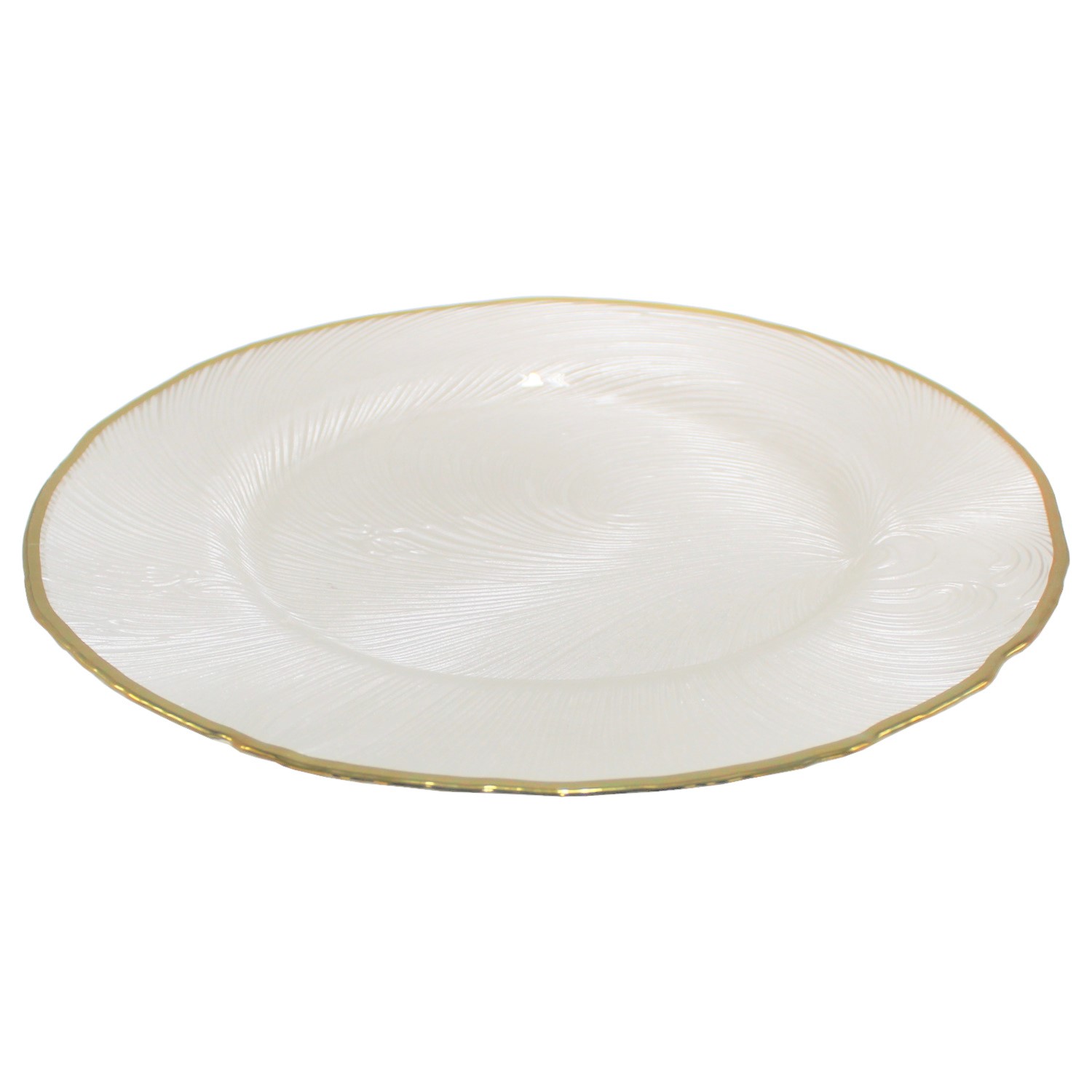 Portaplato Redondo Vidrio Blanco 33x8cm