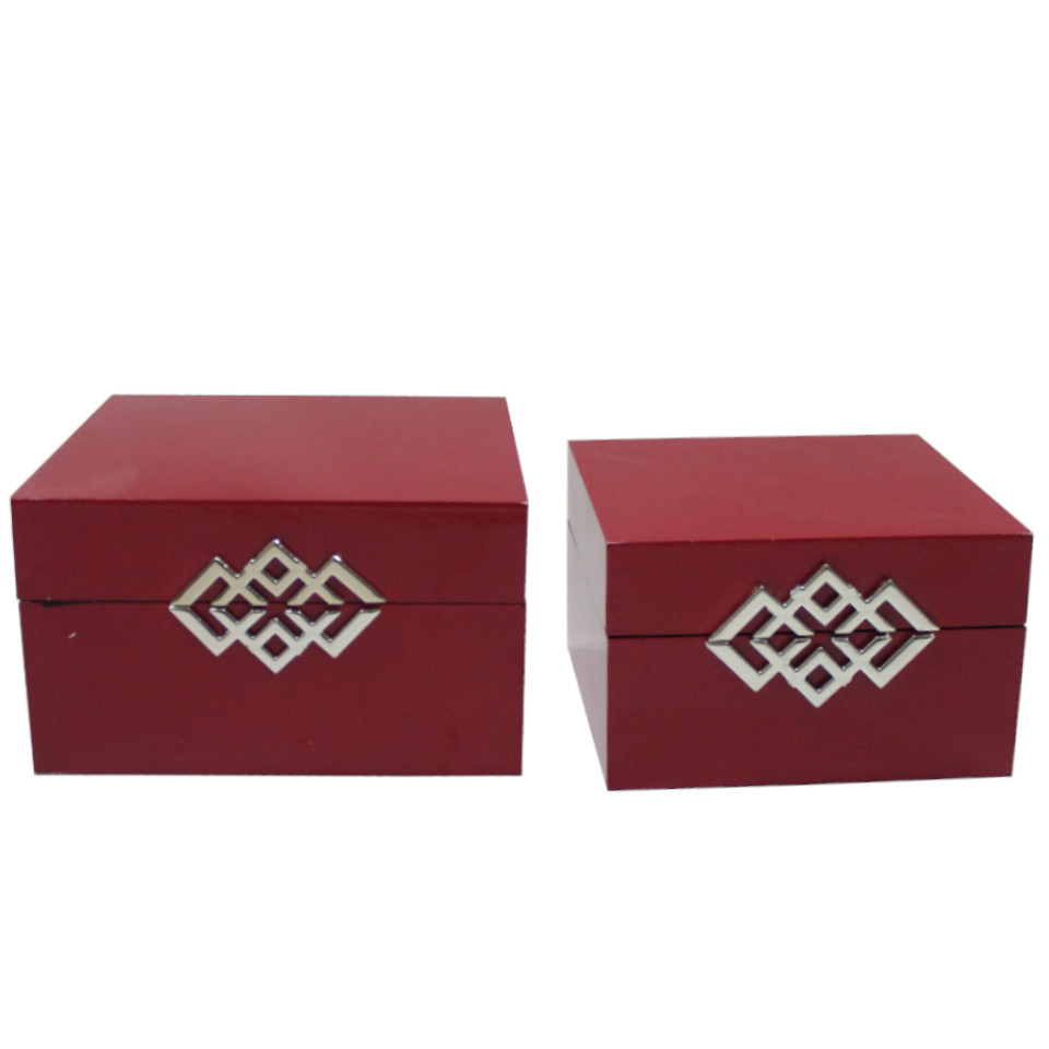 Set D/Cajas Decorativas Rojas 2 Pzas.