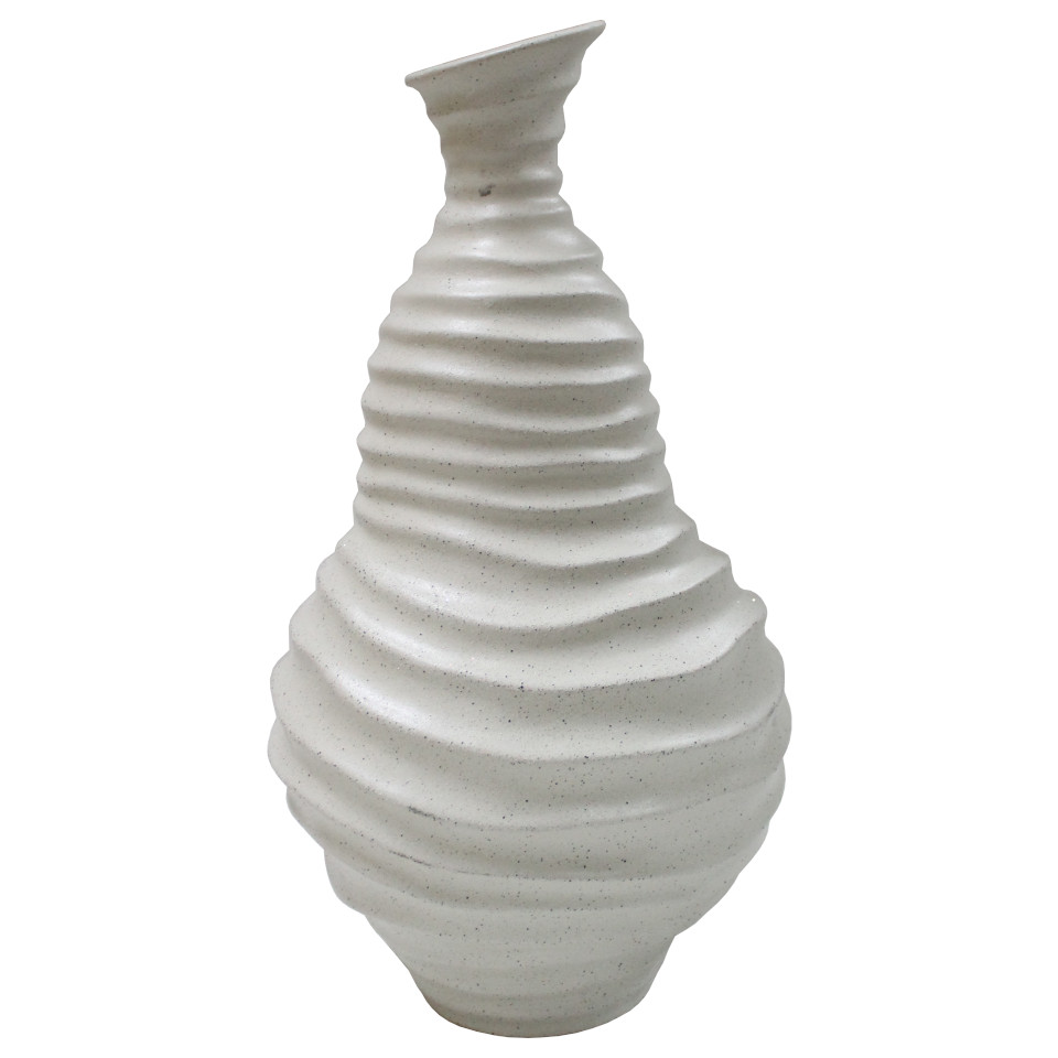 Florero Decorativo Ceramica Blanco 44cm