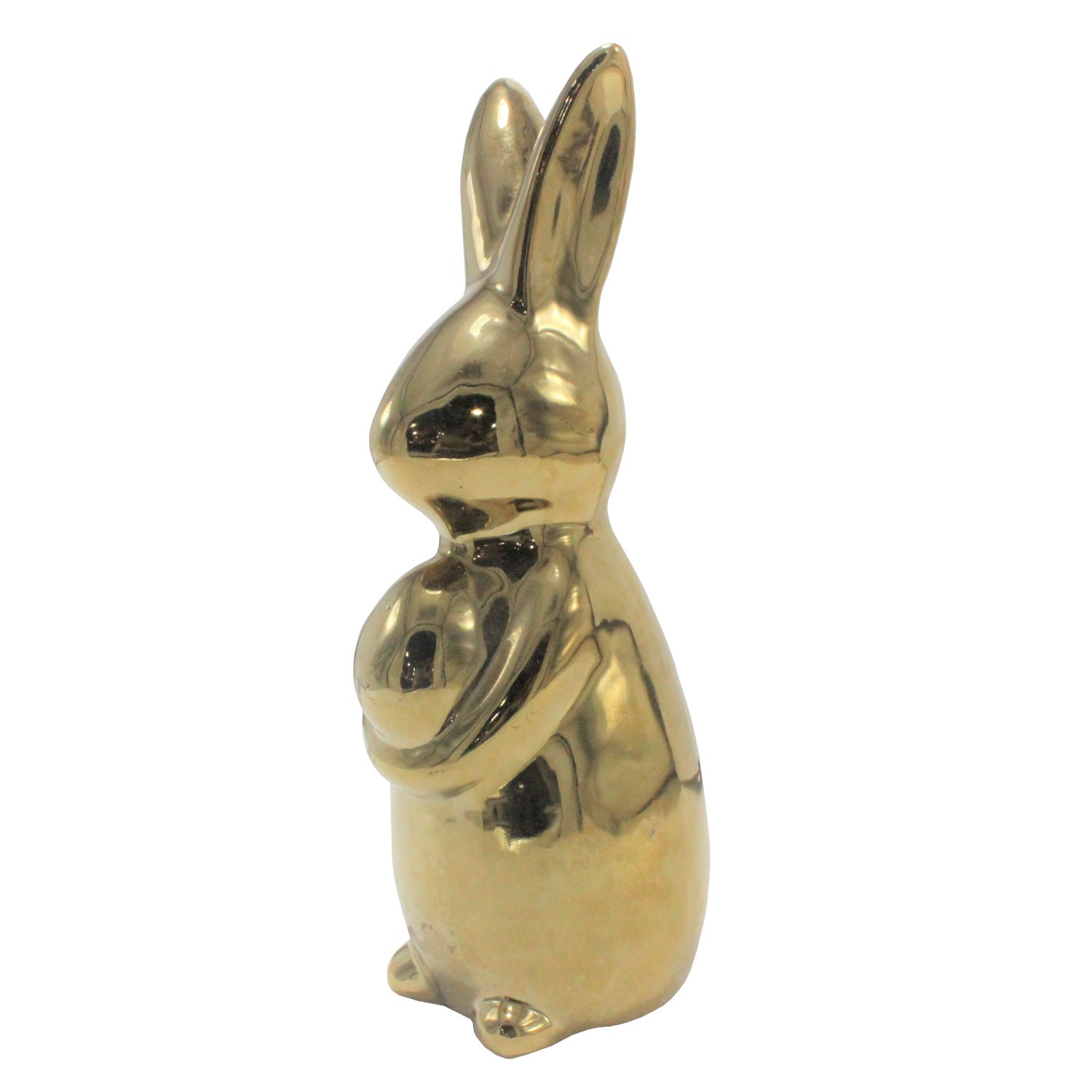 Figura Decorativa Conejo Dorado 9.5x24c