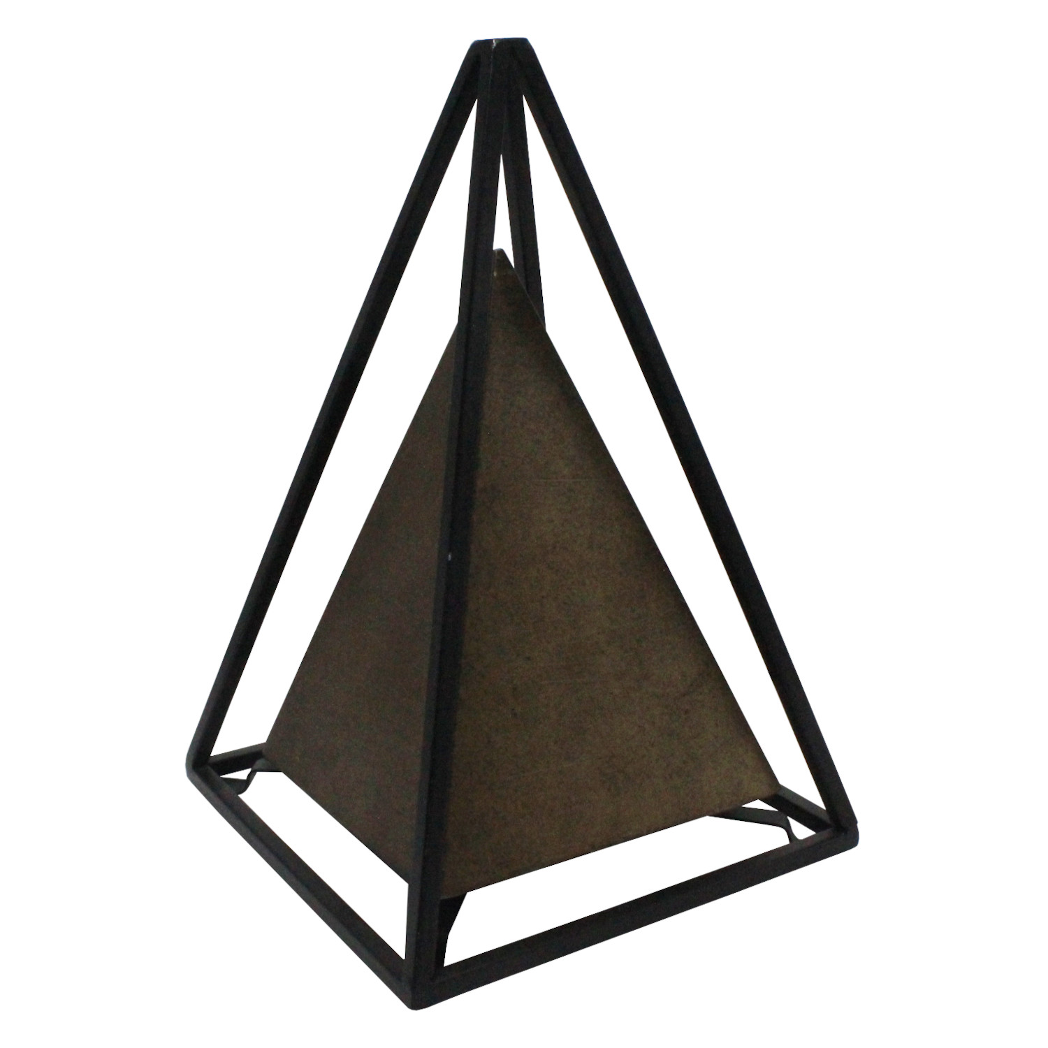 Figura Decorativa Piramide Metal 20x29cm