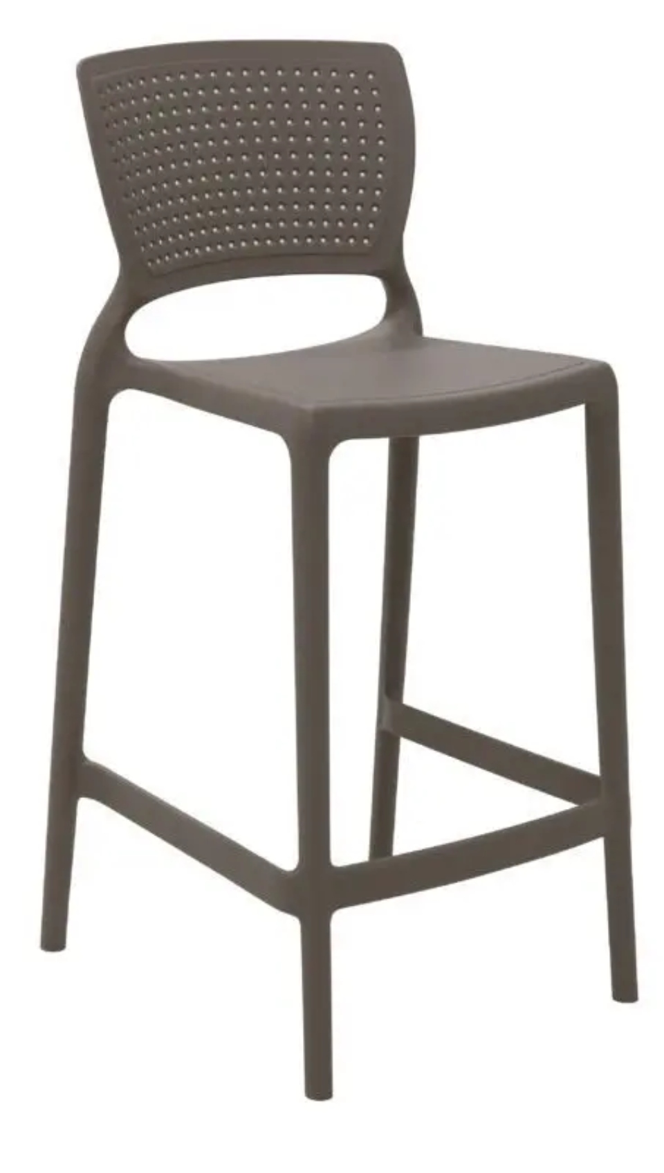 Silla D/Bar Safira Plastica Gris Pardo