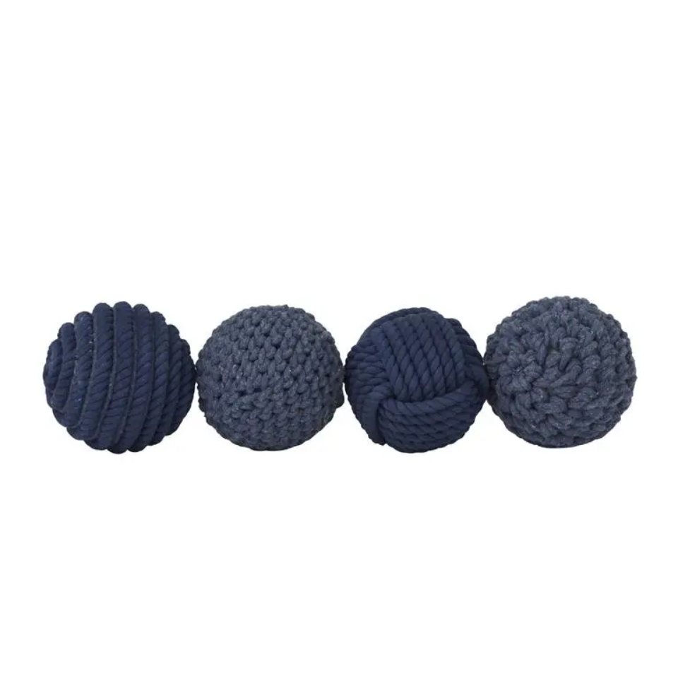 Set D/Esferas Costeros Algodon Azul 4pza