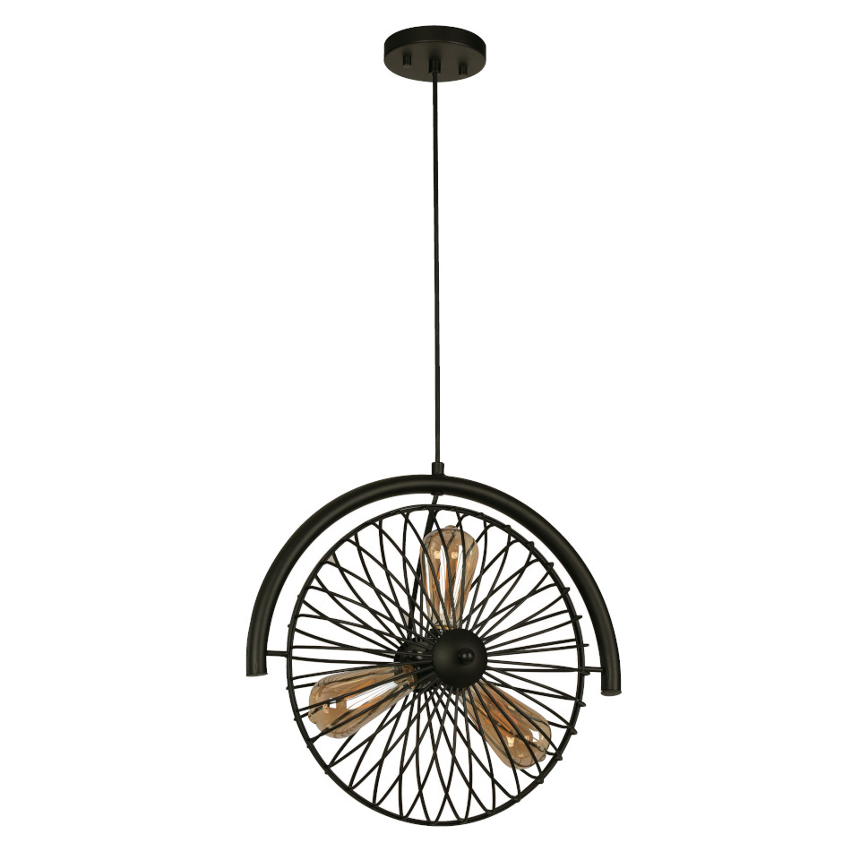 Lamp. Colgante Negro 3l/E27/40w